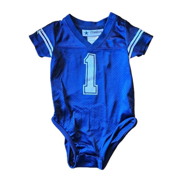 Baby Jersey Boys DALLAS COWBOYS #1 Onepiece Creeper Football Sz 6-9 Mo - Picture 1 of 5